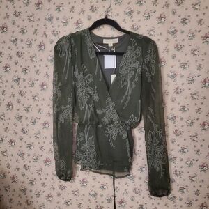 Lovestitch fall floral wrap shirt